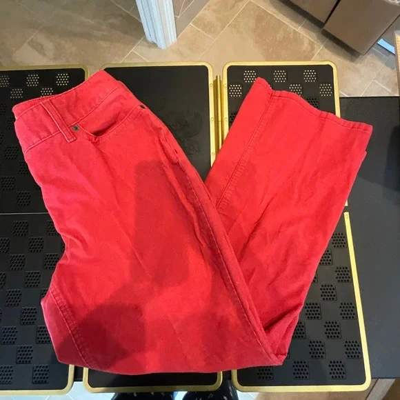 VTG LLBean Corduroy 14P Pants Suit Set 20P Jacket Pink Womens Embroidered Cuffs